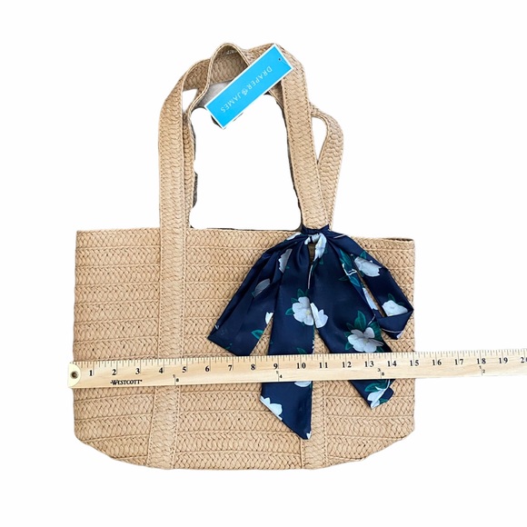 NWT Draper James Straw Bag with Floral Scarf - Picture 5 of 6